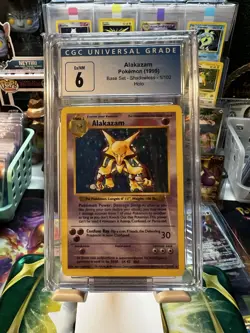 Pokemon TCG Alakazam 001/102 Base Set (Shadowless) Vintage Holo WOTC 1999 CGC 6 - Image 1