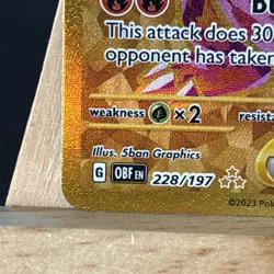 Charizard EX 228/197 Pokemon TCG S&V Obsidian Flames Hyper Rare Gold English - Image 4
