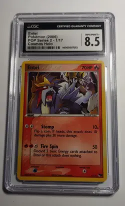 CGC 8.5 Entei Pokemon (2006) POP Series 2 - 1/17 Cosmos Holo - Image 1