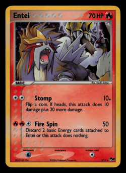 LP - Pokemon Entei 1/17 POP Series 2 Holo Promo - Image 1