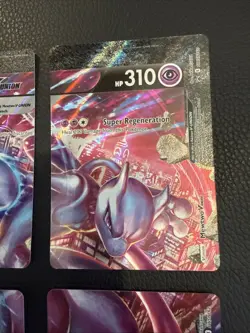 Mewtwo V-Union Set - Pokemon Sword & Shield Promo Holo Card NM - A - Image 3