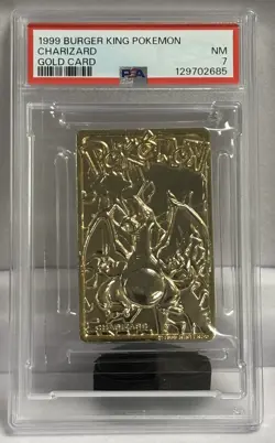 CHARIZARD 23K GOLD PLATED CARD PSA 7 NM NEAR MINT 1999 BURGER KING POKEMON - Image 1