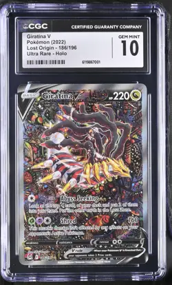 (PSA) CGC 10 Giratina V Full Alt Art Lost Origin Pokemon Card #186 Gem Mint - Image 1
