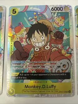 4x Monkey.D.Luffy OP07-109 Prb02 Holo Foil One Piece TCG Card Game Playset NM - Image 3
