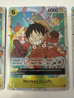 4x Monkey.D.Luffy OP07-109 Prb02 Holo Foil One Piece TCG Card Game Playset NM - Image 4