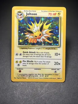 Pokemon TCG Jolteon Jungle 4/64 Holo No Jungle Logo Error Card - MP - Image 1