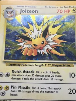 Pokemon TCG Jolteon Jungle 4/64 Holo No Jungle Logo Error Card - MP - Image 2