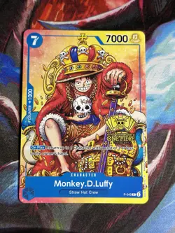 Monkey D Luffy P-043 2nd Anniversary Stamped Promo One Piece Card English NM - Image 1