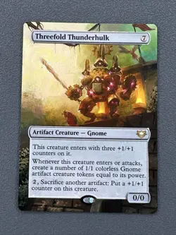 Threefold Thunderhulk MTG Edge of Eternities Commander Hand Painted Altered Art - Image 1