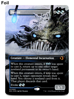 Deceit (Borderless) - FOIL - [Lorwyn Eclipsed] Magic MTG ECL 0293 NM 💧💀 - Image 1
