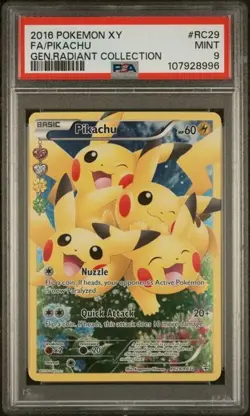 2016 POKEMON XY GENERATIONS RADIANT COLLECTION #RC29 FULL ART/PIKACHU PSA 9 - Image 1