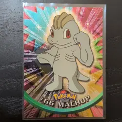 1999 Topps Pokemon TV #66 Machop Silver Foil Black Logo (Rays 2nd Print) - Image 1