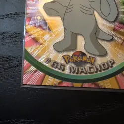 1999 Topps Pokemon TV #66 Machop Silver Foil Black Logo (Rays 2nd Print) - Image 4