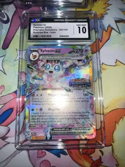 CGC 10 Sylveon EX 041/131 Prismatic Evolutions Stamped Surprise Box Pokemon TCG - Image 1