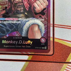 One Piece English Monkey.D.Luffy ST01-001 Leader Foil - Lightly Played - Image 3