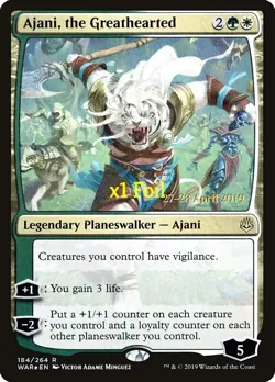 MTG Foil Prerelease War of the Spark PWAR Ajani, the Greathearted MINT - Image 1