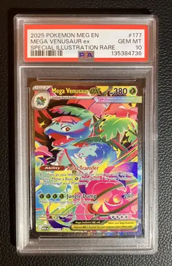 Mega Venusaur ex 2025 Pokemon Mega Evolution - MEG EN #177 SIR PSA 10 - Image 1