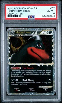 2010 POKEMON UNDAUNTED HOUNDOOM PRIME #82 ULTRA RARE PSA 6 EX MT #125066604 - Image 1