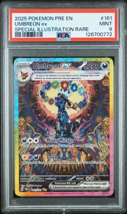 2025 Pokemon Prismatic Evolutions SIR Umbreon Ex #161 PSA 9 MINT - Image 1