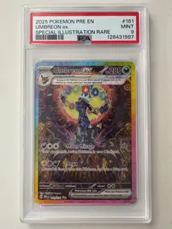 2025 Pokemon Scarlet & Violet Prismatic Evolutions SIR Umbreon Ex #161 PSA 9 MT - Image 1