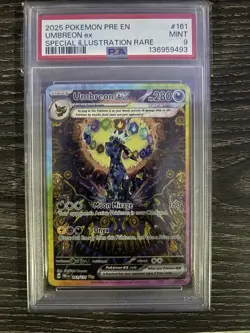 Pokemon 2025 Umbreon ex 161/131 SIR Prismatic Evolutions PSA 9 - Image 1