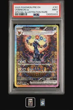Pokemon 2025 Umbreon ex 161/131 SIR Prismatic Evolutions PSA 9 - Image 3