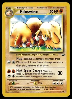 PILOSWINE - 36/64 Uncommon Neo Revelation Pokemon LP - Image 1