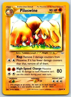 Piloswine - Neo Revelation 36/64 Vintage Pokemon Card LP - Image 1