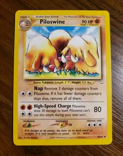 Pokemon TCG Piloswine 36/64 WotC Neo Revelation Unlimited Uncommon LP - Image 1