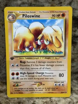 2001 Pokemon Neo Revelation 1st Edition Piloswine #36/64 - LP - Image 1