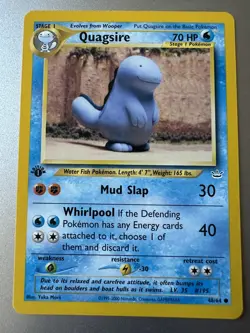 Pokemon TCG 1st Edition Quagsire 48/64 Neo Revelation 2002 LP WOTC VTG NM - Image 1