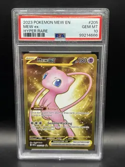 PSA 10 Mew ex Hyper Rare 205/165 Pokemon Card Scarlet & Violet 151 2023 GEM MINT - Image 1