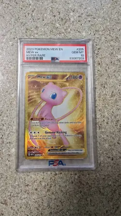 PSA 10 Mew ex Hyper Rare 205/165 Pokemon Card Scarlet & Violet 151 2023 GEM MINT - Image 1