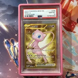 PSA 10 Gem Mint Mew EX 2023 Hyper Rare Pokemon 151 HR 205/165 - Image 1