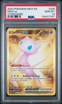 2023 POKEMON MEW EN-151 HYPER RARE #205 MEW EX PSA 10 GEM MINT - Image 1