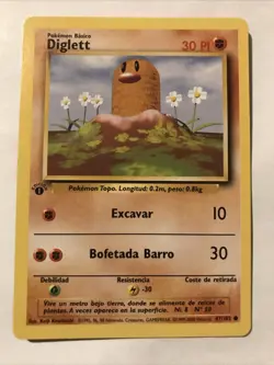 Diglett 47/102 Common Spanish 1st Edition Base Set Pokemon TCG Card - Image 1