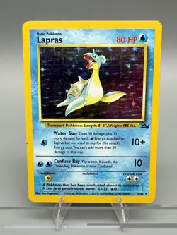 Pokemon TCG Lapras Fossil Holo Unlimited Rare Card 10/62 MP - Image 1