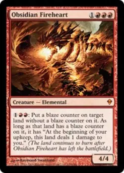 MTG - Obsidian Fireheart - Zendikar - NM, English Magic FLAT RATE SHIP - Image 1