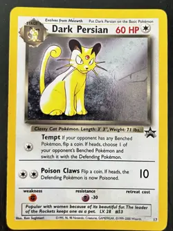 Pokemon TCG Dark Persian Black Star Promo #17 WOTC LP - Image 1