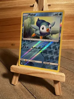 Pokemon SM - Cosmic Eclipse Common Piplup #54/236 Reverse Holo NM/LP - Image 1
