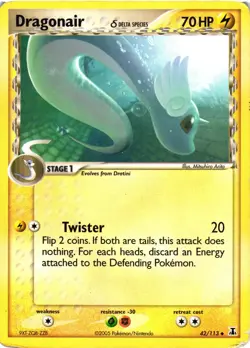 Pokemon TCG Dragonair (Delta) EX Delta Species 42/113 Regular Uncommon DMG - Image 1