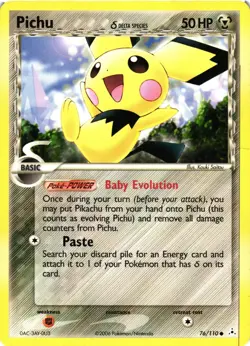 Pokemon TCG Pichu (Delta Species) 76/110 Holon Phantoms Regular LP/MP - Image 1