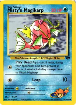 Pokemon TCG Misty's Magikarp 88/132 Gym Challenge Unlimited Regular Common LP - Image 1
