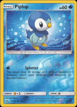 Pokemon - Piplup (31) #31/156 - SM - Ultra Prism Reverse Holo - Image 1