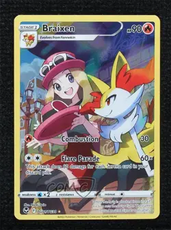 Full Art - Braixen Pokemon Sword & Shield Silver Tempest Trainer Gallery #TG01 - Image 1