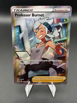 Pokemon TCG Professor Burnett TG26/TG30 Silver Tempest Sword & Shield Trainer - Image 1