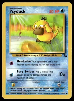 1999 Classic - Fossil Psyduck Basic/Common #53 - Image 1