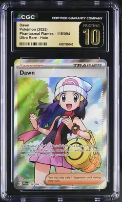 Dawn *CGC PRISTINE 10* Ultra Rare *Phantasmal Flames* #118 * Pokemon - Image 1