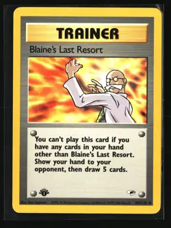 Pokemon BLAINES LAST RESORT 105/132 1st Edition (2000 Gym Heroes) LP/NM - Image 1