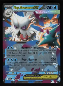Mega Abomasnow ex 036/132 ME01: Mega Evolution Double Rare Pokemon TCG Card NM - Image 1